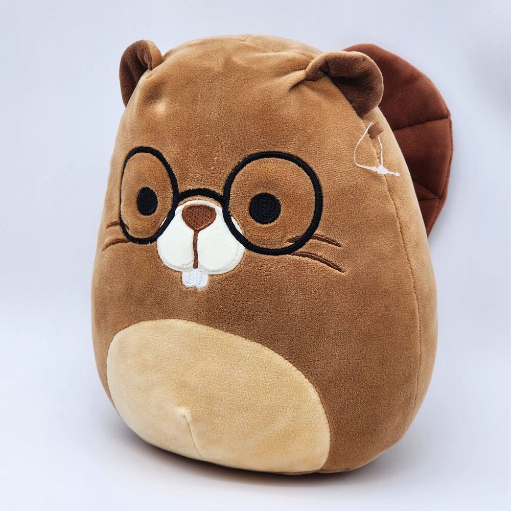 Squishmallows Chip The Beaver 8" Soft Plush Stuffed Animal Glasses Brown NEW